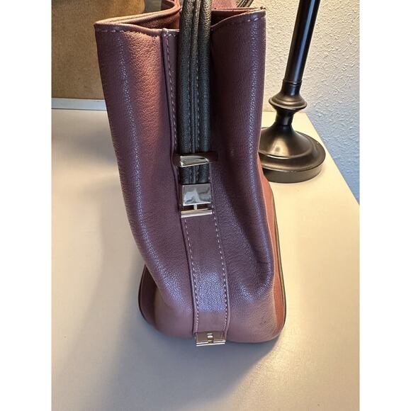 SAMOE STYLE ADJUSTABLE STRAP BUCKET PURSE Pink Leather Boho - Picture 13 of 16